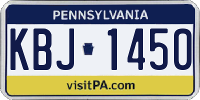 PA license plate KBJ1450