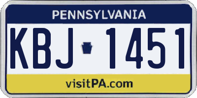 PA license plate KBJ1451