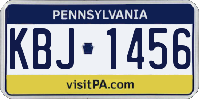 PA license plate KBJ1456