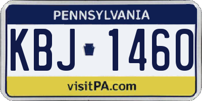 PA license plate KBJ1460