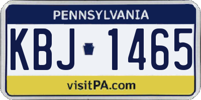 PA license plate KBJ1465