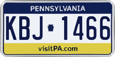 PA license plate KBJ1466