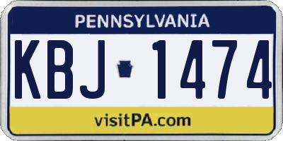 PA license plate KBJ1474