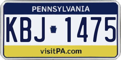 PA license plate KBJ1475