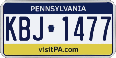 PA license plate KBJ1477