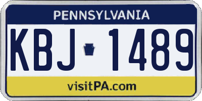 PA license plate KBJ1489