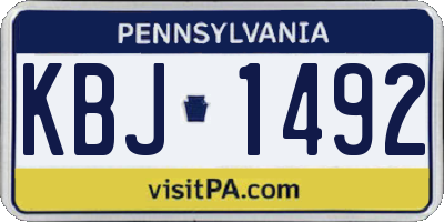PA license plate KBJ1492