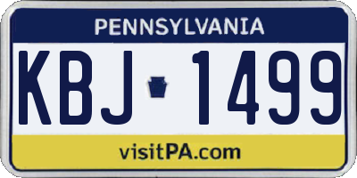 PA license plate KBJ1499