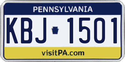 PA license plate KBJ1501