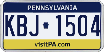 PA license plate KBJ1504
