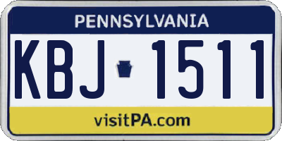 PA license plate KBJ1511