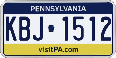 PA license plate KBJ1512