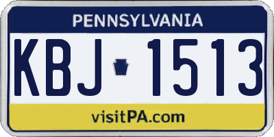 PA license plate KBJ1513