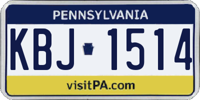PA license plate KBJ1514