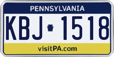PA license plate KBJ1518