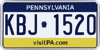 PA license plate KBJ1520