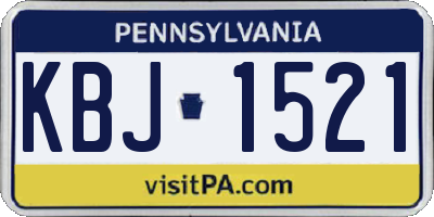PA license plate KBJ1521