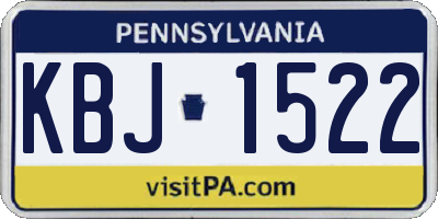 PA license plate KBJ1522