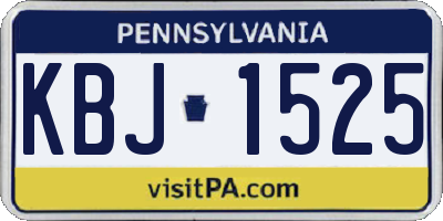 PA license plate KBJ1525