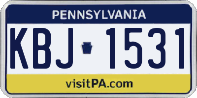 PA license plate KBJ1531