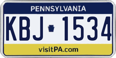 PA license plate KBJ1534