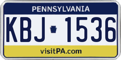 PA license plate KBJ1536