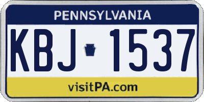 PA license plate KBJ1537