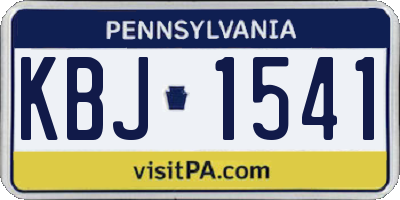 PA license plate KBJ1541