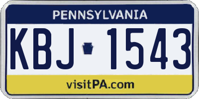 PA license plate KBJ1543