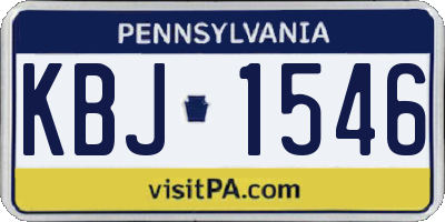 PA license plate KBJ1546