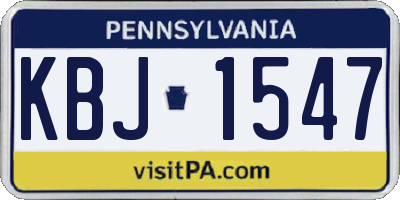 PA license plate KBJ1547