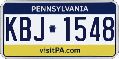 PA license plate KBJ1548