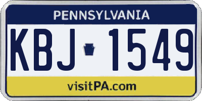 PA license plate KBJ1549