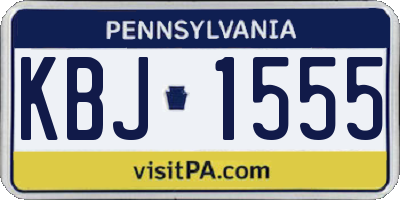 PA license plate KBJ1555