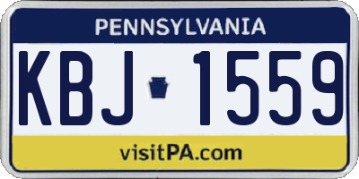 PA license plate KBJ1559