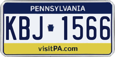 PA license plate KBJ1566