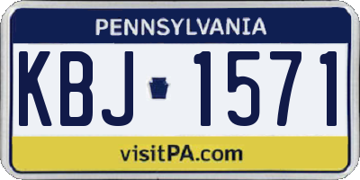 PA license plate KBJ1571