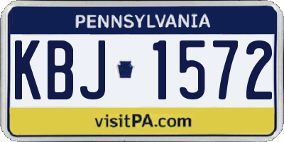 PA license plate KBJ1572