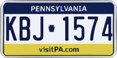 PA license plate KBJ1574