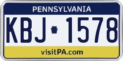 PA license plate KBJ1578
