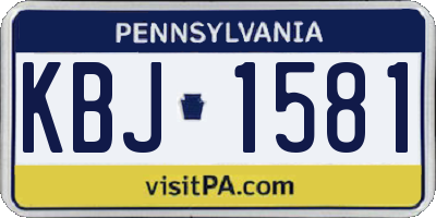 PA license plate KBJ1581