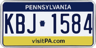 PA license plate KBJ1584