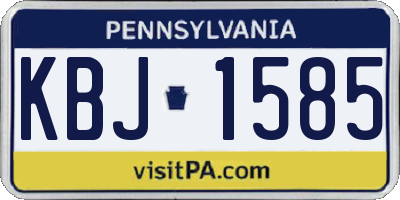 PA license plate KBJ1585