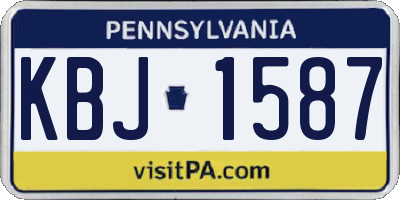 PA license plate KBJ1587