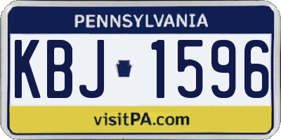 PA license plate KBJ1596