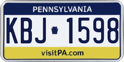 PA license plate KBJ1598