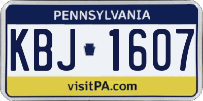 PA license plate KBJ1607