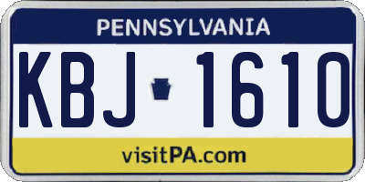 PA license plate KBJ1610