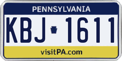 PA license plate KBJ1611