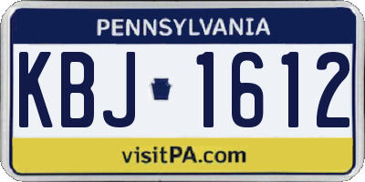 PA license plate KBJ1612